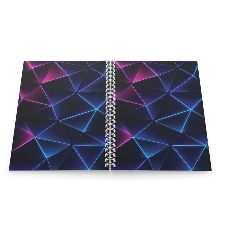 EU Spiral Notebook Ruled Lines TRIANGULAR NEON GLOW 2