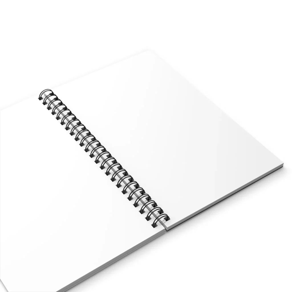 Plain page layout for spiral notebooks and journals
