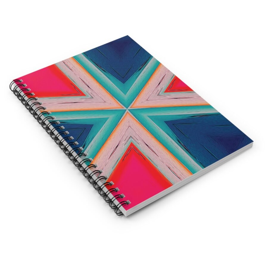 US Spiral Notebook Ruled Lines COLORFUL TRIANGLES 1