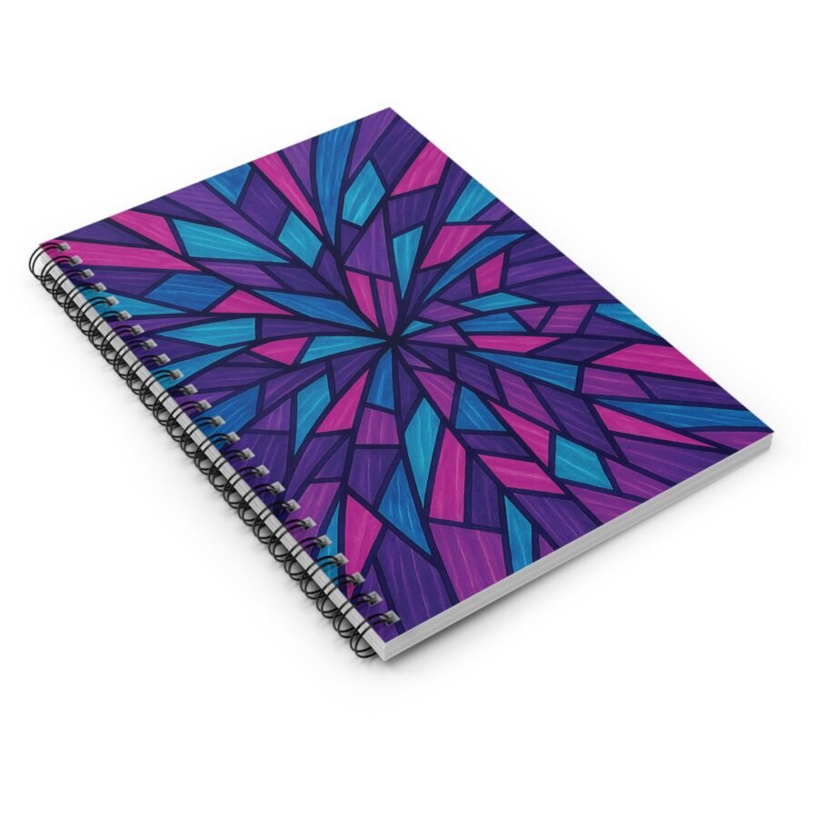 US Spiral Notebook Ruled Lines RADIAL BLOOM 1