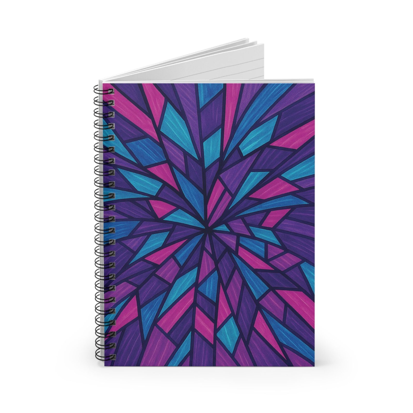 US Spiral Notebook Ruled Lines RADIAL BLOOM 3