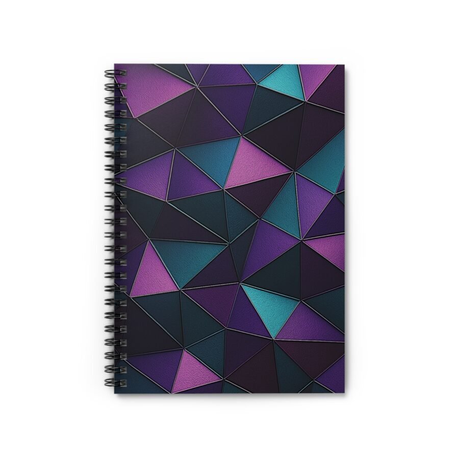 US Spiral Notebook Ruled Lines TRIANGULAR CYBER BLOOM 2