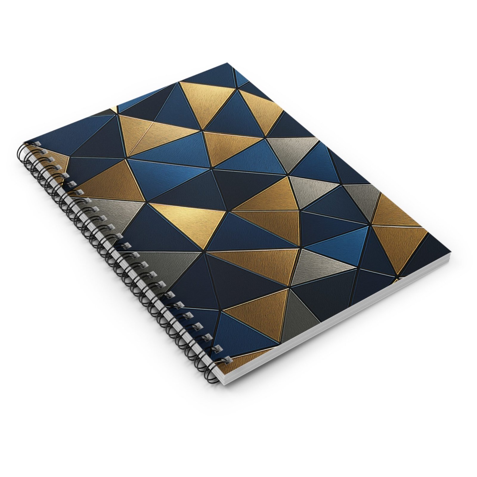 US Spiral Notebook Ruled Lines TRIANGULAR GOLD BLUE 1 US Spiral Notebook Ruled Lines TRIANGULAR GOLD BLUE 1