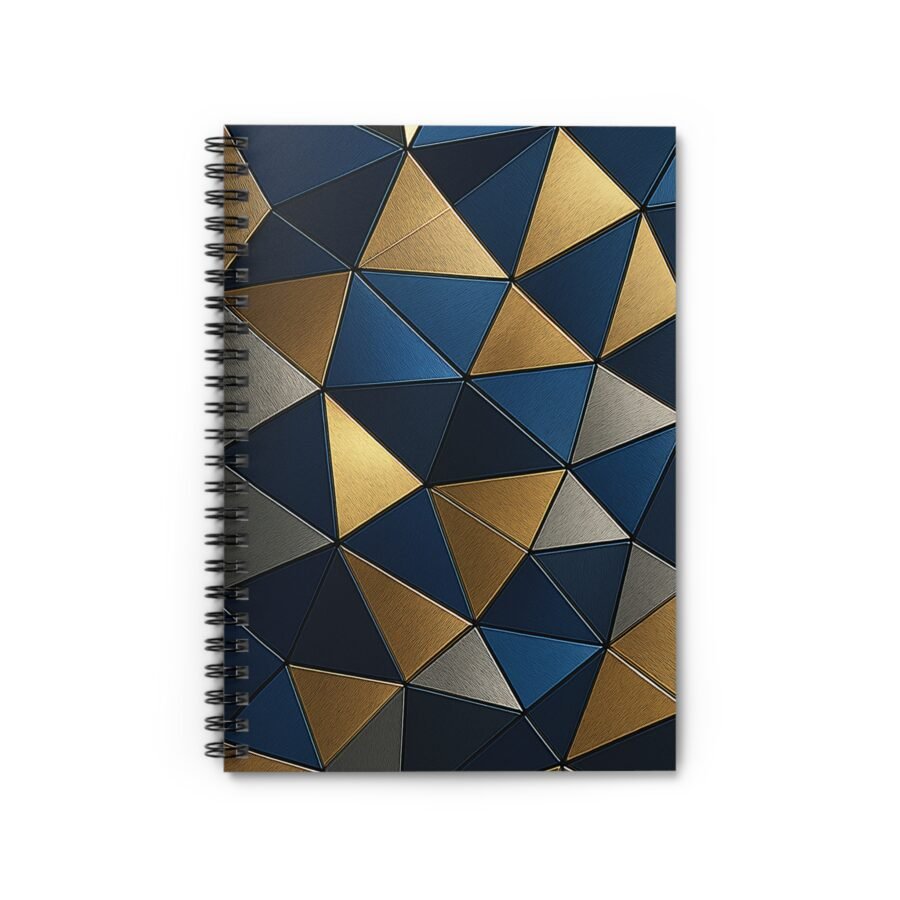 US Spiral Notebook Ruled Lines TRIANGULAR GOLD BLUE 2