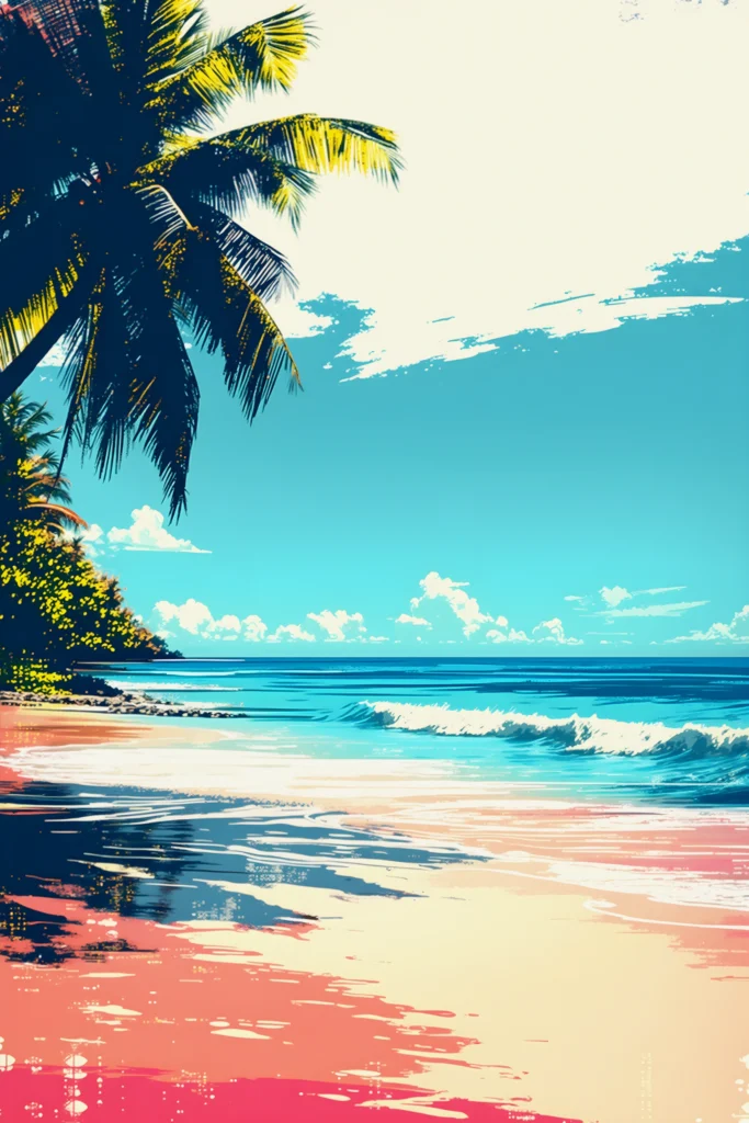 CORAL HORIZON Tropical Seascape Art Print