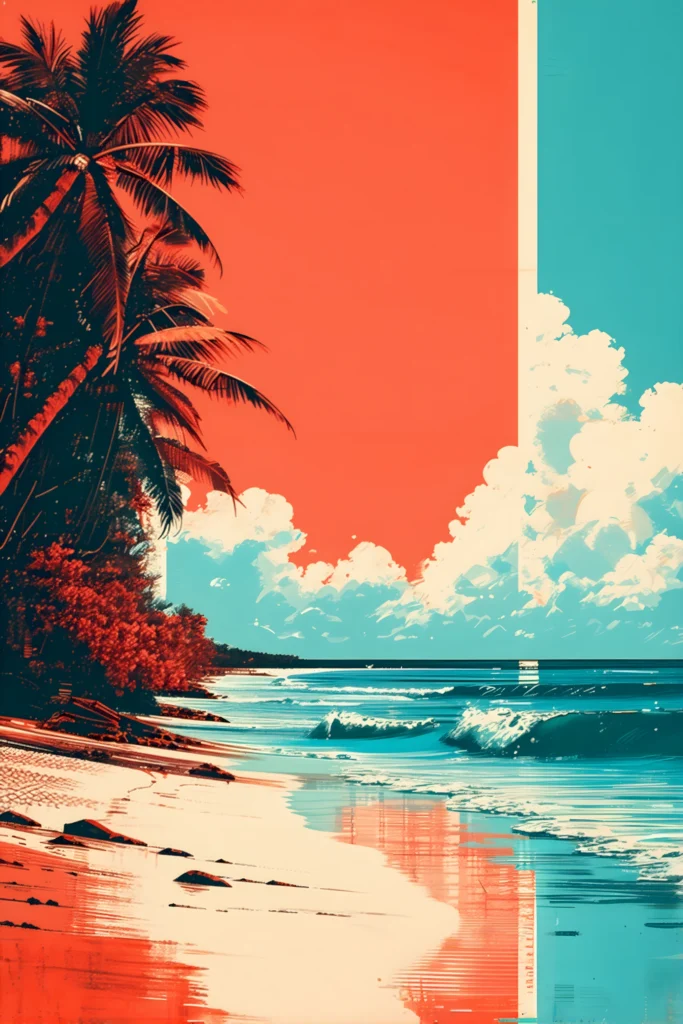 CORAL TIDE Tropical Seascape Art Print