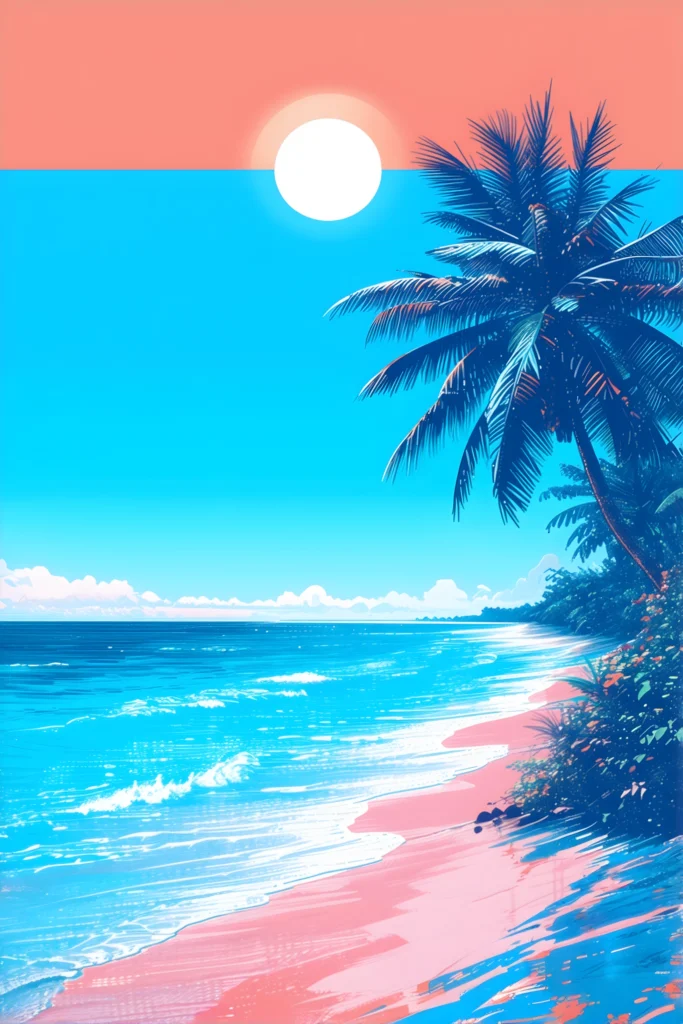 PASTEL SUN LAGOON Tropical Seascape Art Print