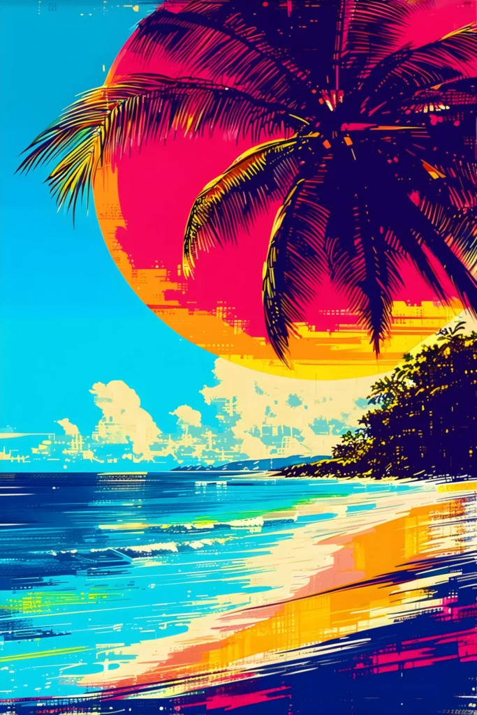 SUN COAST Tropical Seascape Art Print